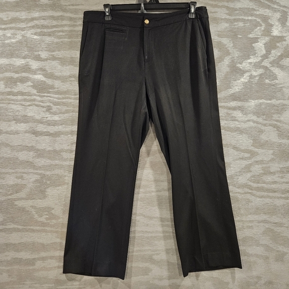 Lauren Ralph Lauren Black SZ 14W Flat Front Dress Career Straight Leg Pants - Picture 1 of 13